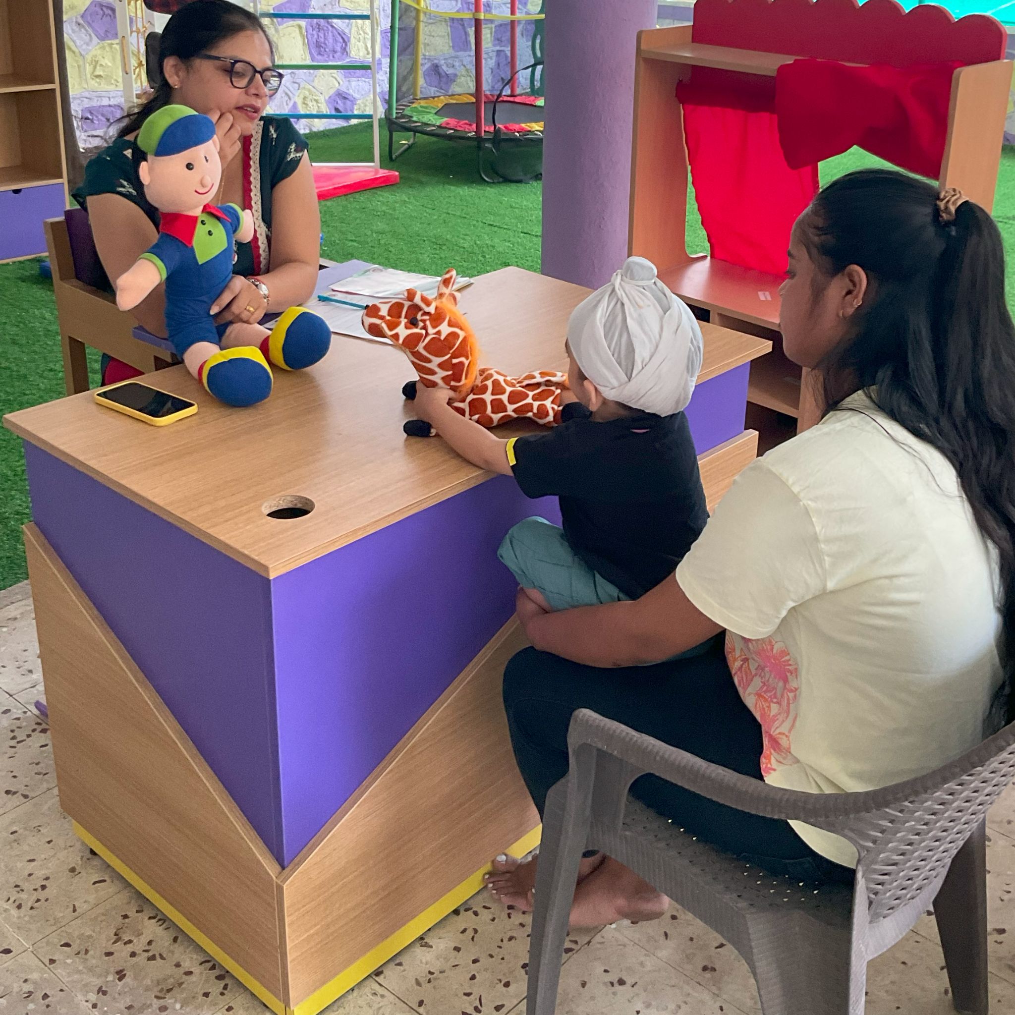 Clean and professional reception area at Kidzee Kharadi.